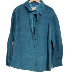 Blushe Women’s 2X Blue Jacket 100% Leather VTG 90s Y2K Style